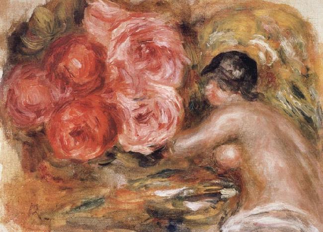Pierre Renoir Roses and Study of Gabrielle oil painting picture